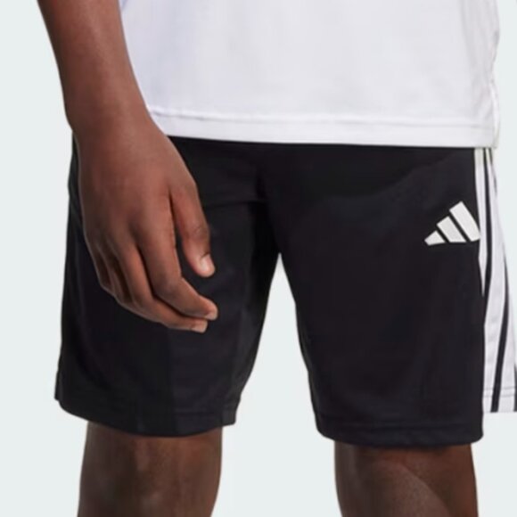Adidas Shorts Youth Unisex Black 3 Stripes Size Medium, Zipper Pockets - Picture 11 of 11